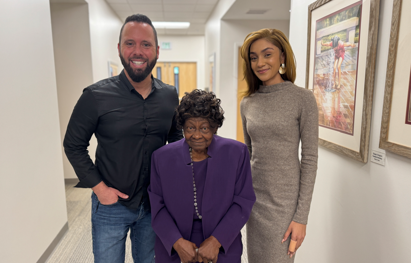 Austin Arthur with Mother Wilder and Erika Feazell during production of They Call Us East Winter Garden in Winter Garden, West Orange County, Florida